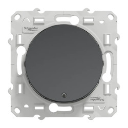 Odace - poussoir lumineux - anthracite - 10A - voyant LED bleu 0,15mA - S540276 Schneider Electric
