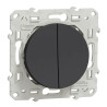 Odace - va-et-vient + poussoir anthracite - 10A - S540285 Schneider Electric