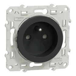 Odace - prise de courant 2P+T - anthracite - à vis - connexion rapide - S540059 Schneider Electric
