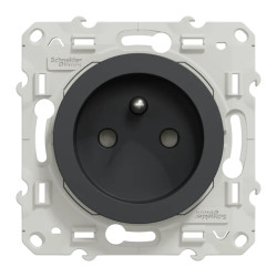 Odace - prise de courant 2P+T - anthracite - à vis - connexion rapide - S540059 Schneider Electric