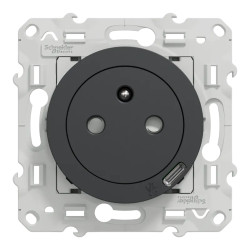 Odace - Prise affleurante + usb C10.5W - anthracite - S540089 Schneider Electric