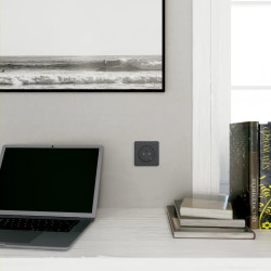 Odace - Prise affleurante + usb C10.5W - anthracite - S540089 Schneider Electric