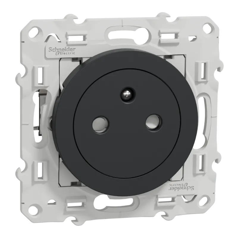 Odace - prise de courant 2P+T affleurante - anthracite -avec griffes - S545052 Schneider Electric