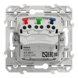 Odace - prise de courant 2P+T affleurante - anthracite -avec griffes - S545052 Schneider Electric
