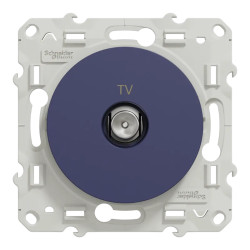 Odace - prise TV simple - cobalt - fixation par vis - S550445 Schneider Electric