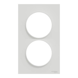 Odace Styl -  plaque 2 postes verticaux entraxe 57mm blanc - S520714 Schneider Electric
