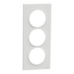 Odace Styl -  plaque 3 postes verticaux entraxe 57mm blanc - S520716 Schneider Electric