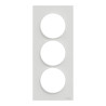 Odace Styl -  plaque 3 postes verticaux entraxe 57mm blanc - S520716 Schneider Electric