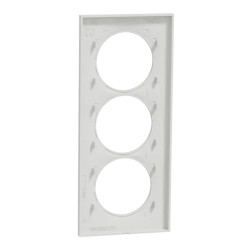 Odace Styl -  plaque 3 postes verticaux entraxe 57mm blanc - S520716 Schneider Electric