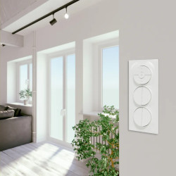 Odace Styl -  plaque 3 postes verticaux entraxe 57mm blanc - S520716 Schneider Electric