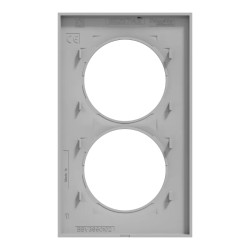 Odace Styl -  plaque 2 postes verticaux entraxe 57mm aluminium - S520714E Schneider Electric