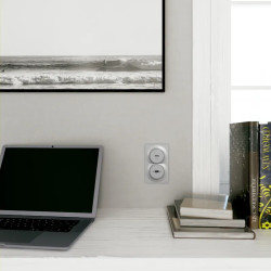 Odace Styl -  plaque 2 postes verticaux entraxe 57mm aluminium - S520714E Schneider Electric