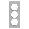 Odace Styl -  plaque 3 postes verticaux entraxe 57mm aluminium - S520716E Schneider Electric
