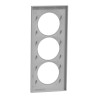 Odace Styl -  plaque 3 postes verticaux entraxe 57mm aluminium - S520716E Schneider Electric