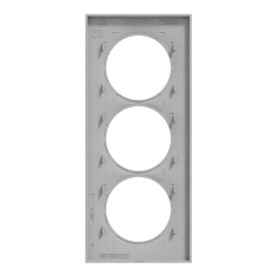 Odace Styl -  plaque 3 postes verticaux entraxe 57mm aluminium - S520716E Schneider Electric