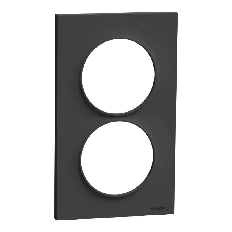 Odace Styl -  plaque 2 postes verticaux entraxe 57mm anthracite - S540714 Schneider Electric