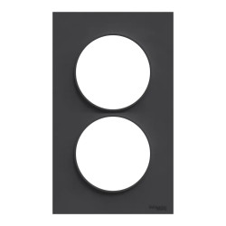 Odace Styl -  plaque 2 postes verticaux entraxe 57mm anthracite - S540714 Schneider Electric