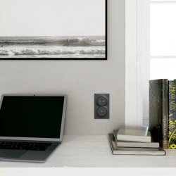Odace Styl -  plaque 2 postes verticaux entraxe 57mm anthracite - S540714 Schneider Electric