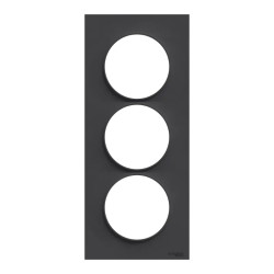 Odace Styl -  plaque 3 postes verticaux entraxe 57mm anthracite - S540716 Schneider Electric