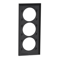 Odace Styl -  plaque 3 postes verticaux entraxe 57mm anthracite - S540716 Schneider Electric