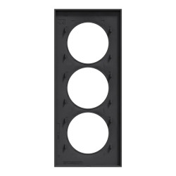 Odace Styl -  plaque 3 postes verticaux entraxe 57mm anthracite - S540716 Schneider Electric