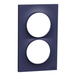 Odace Styl -  plaque 2 postes verticaux entraxe 57mm bleu cobalt - S550714 Schneider Electric
