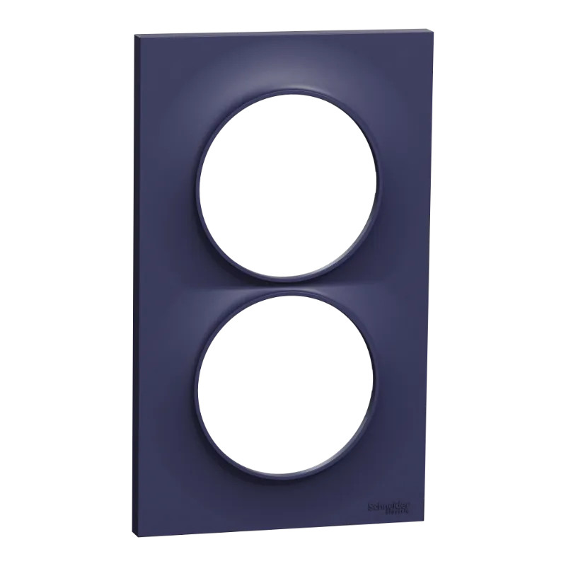 Odace Styl -  plaque 2 postes verticaux entraxe 57mm bleu cobalt - S550714 Schneider Electric