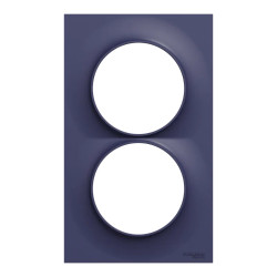 Odace Styl -  plaque 2 postes verticaux entraxe 57mm bleu cobalt - S550714 Schneider Electric