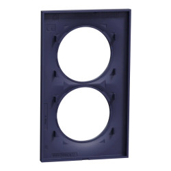Odace Styl -  plaque 2 postes verticaux entraxe 57mm bleu cobalt - S550714 Schneider Electric