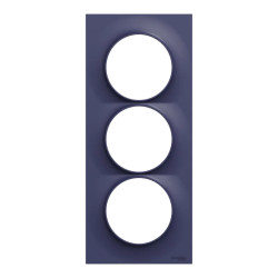 Odace Styl -  plaque 3 postes verticaux entraxe 57mm bleu cobalt - S550716 Schneider Electric