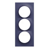 Odace Styl -  plaque 3 postes verticaux entraxe 57mm bleu cobalt - S550716 Schneider Electric