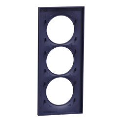 Odace Styl -  plaque 3 postes verticaux entraxe 57mm bleu cobalt - S550716 Schneider Electric