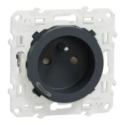 Wiser Odace - Prise 2P+T connectée - 16A  - zigbee - Anthracite - S540559 Schneider Electric