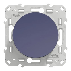 Odace - poussoir lumineux - cobalt - 10A - voyant LED bleu 0,15mA - S550276 Schneider Electric