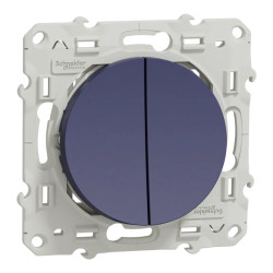 Odace - va-et-vient + poussoir - 10A - cobalt - S550285 Schneider Electric