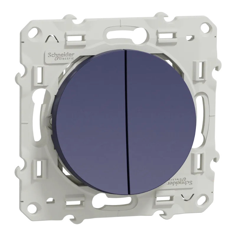 Odace - va-et-vient + poussoir - 10A - cobalt - S550285 Schneider Electric