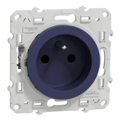 Odace - prise de courant 2P+T - cobalt - 4 connexions rapides par pôle - S550049 Schneider Electric
