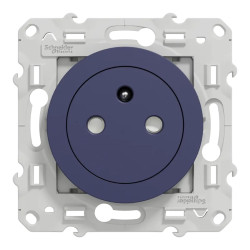 Odace - prise de courant 2P+T affleurante - cobalt - connexion rapide - S550052 Schneider Electric