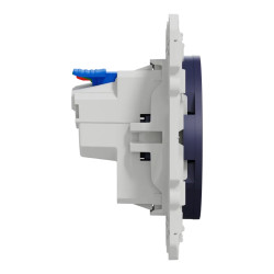 Odace - prise de courant 2P+T affleurante - cobalt - connexion rapide - S550052 Schneider Electric