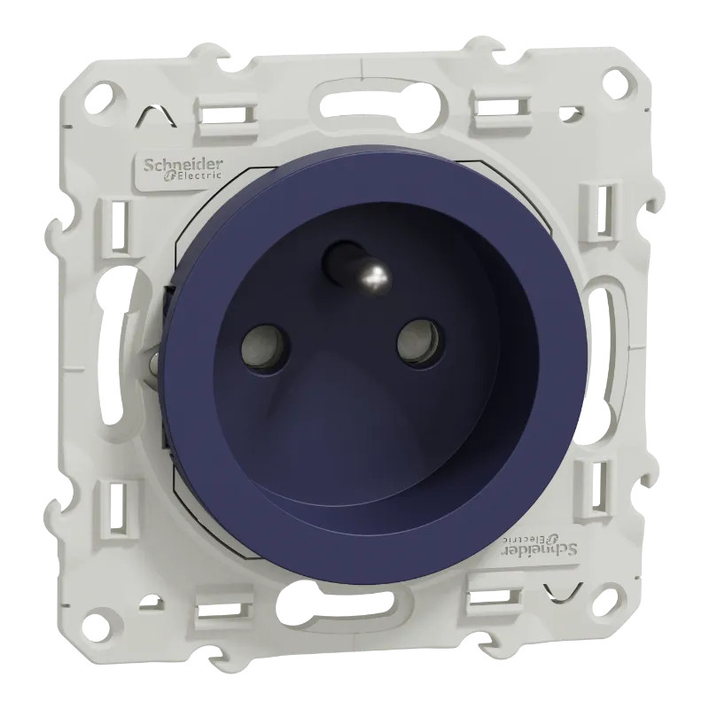 Odace - prise de courant 2P+T - cobalt - S550059 Schneider Electric