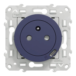 Odace - prise affleurante + USB C - 10,5W - cobalt - S550089 Schneider Electric