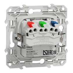 Odace - prise de courant 2P+T affleurante - cobalt - griffes montées - S555052 Schneider Electric