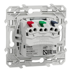 Prise 2P+T affleur blanc RECY - S510052 Schneider Electric