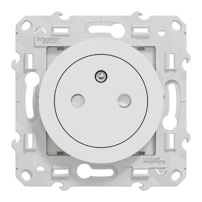Odace - Lot de 100 prises de courant 2P+T affleurante S520052 - blanc - S524052P Schneider Electric