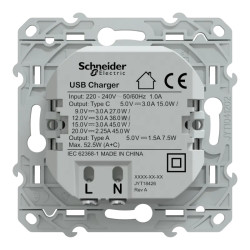 Chargeur USBA 7,5W+C 45W Blanc - S520403 Schneider Electric