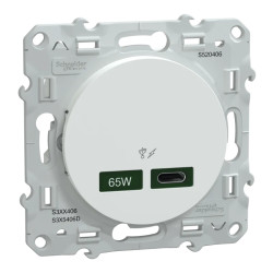 Chargeur USB C 65W Blanc - S520406 Schneider Electric