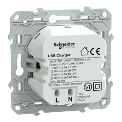 Chargeur USB C 65W Blanc - S520406 Schneider Electric