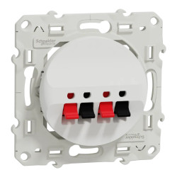 Odace - prise haut-parleurs - blanc - 2 sorties - S520488 Schneider Electric