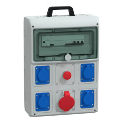 Mureva coffret de chantier 4 prises 16A NF + 1 prise 3P+N+T 16A - PFR10105 Schneider Electric