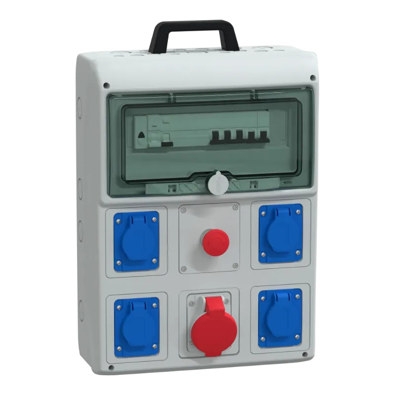 Mureva coffret de chantier 4 prises 16A NF + 1 prise 3P+T 32A - PFR10106 Schneider Electric